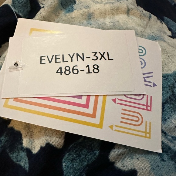 LuLaRoe Evelyn Smocked Waist Maxi Dress Beautiful Blue Floral Print NWT SZ 3XL - Picture 4 of 5